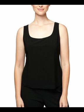 Alex Evenings Black Petite Evening Top